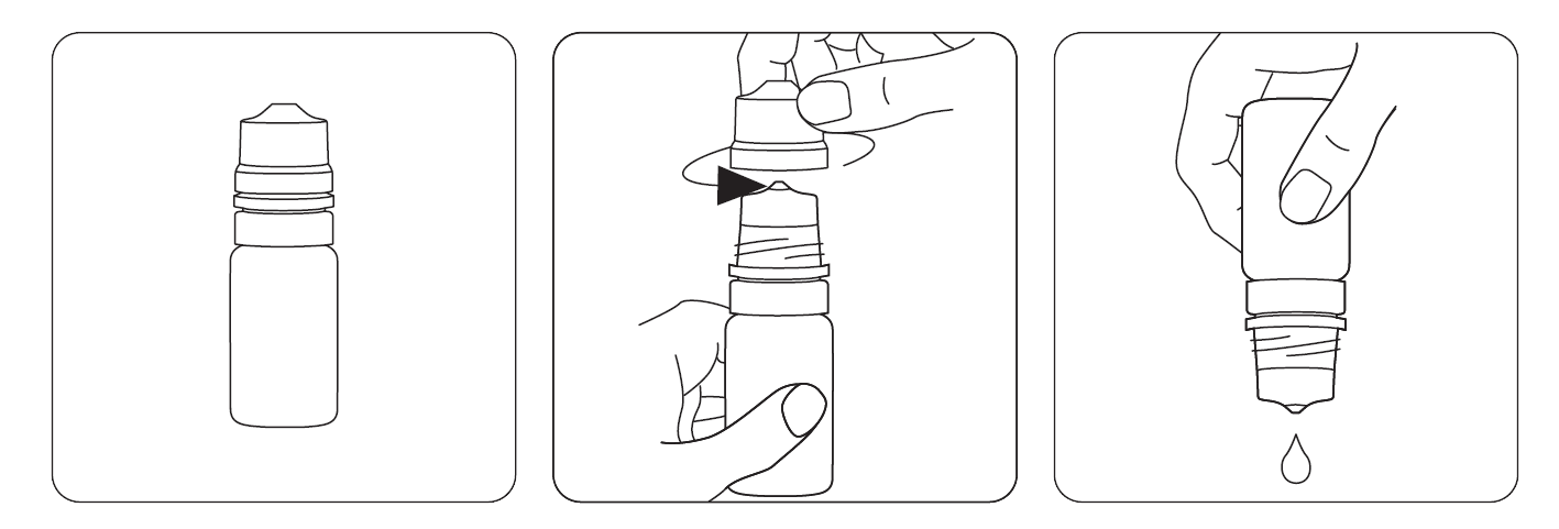 Illustration af bruk af øyedråper